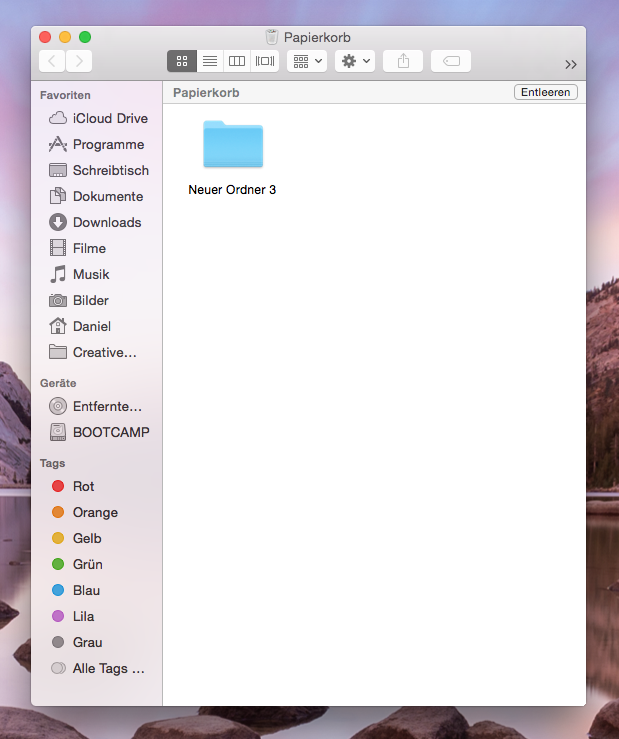 Papierkorb öffnen, um unter MAC OS Dateien wiederherzustellen