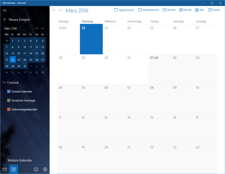 Windows 10: Kalender App im Test